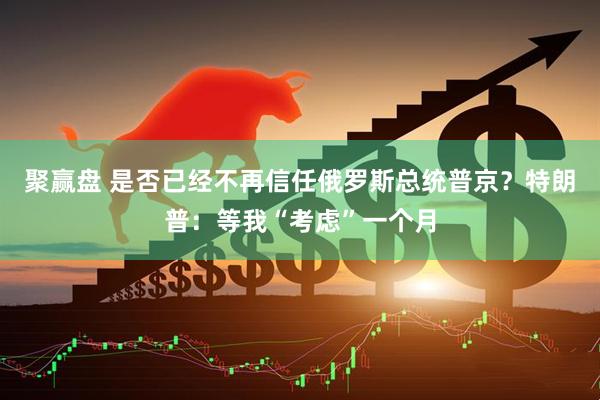聚赢盘 是否已经不再信任俄罗斯总统普京？特朗普：等我“考虑”一个月