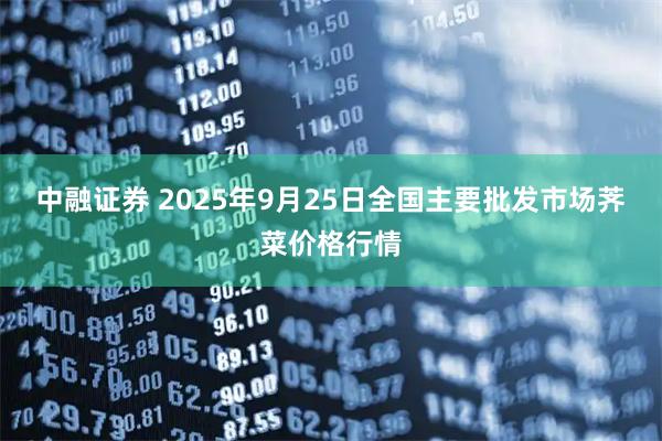 中融证券 2025年9月25日全国主要批发市场荠菜价格行情