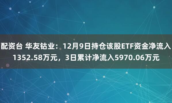 配资台 华友钴业：12月9日持仓该股ETF资金净流入1352.58万元，3日累计净流入5970.06万元